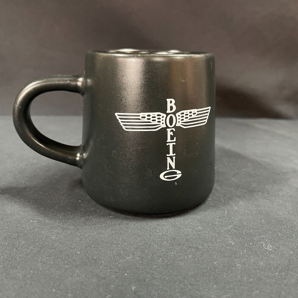 Boeing Aircraft Logo Coffee Tea Mug Cup Black White Logo Modern Design